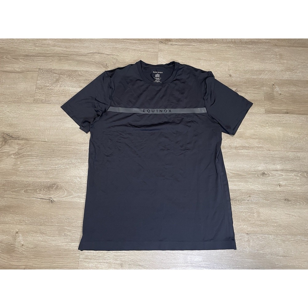 Equinox Performance T-Shirt Mens Sz L Black Crew Neck Short Sleeve Stretch